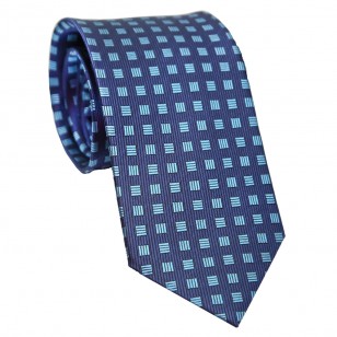 Corbata 100% seda jacquard HOWARDS LONDON,azul marino/celeste